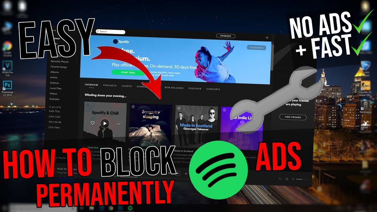 Disabling ads on spotify app subscription
